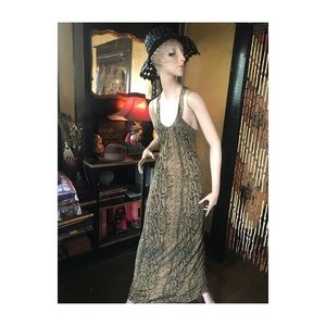 L.A.M.B snakeskin print maxi dress